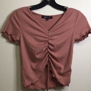 Pink scrunched middle top